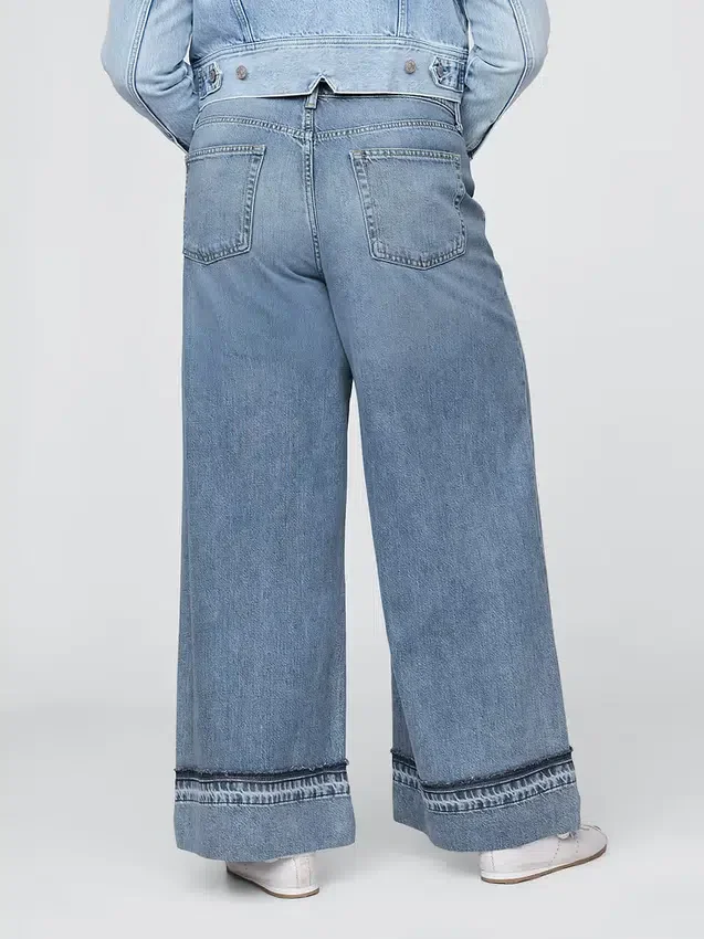 Jeans baggy ultra-doux à taille mi-haute