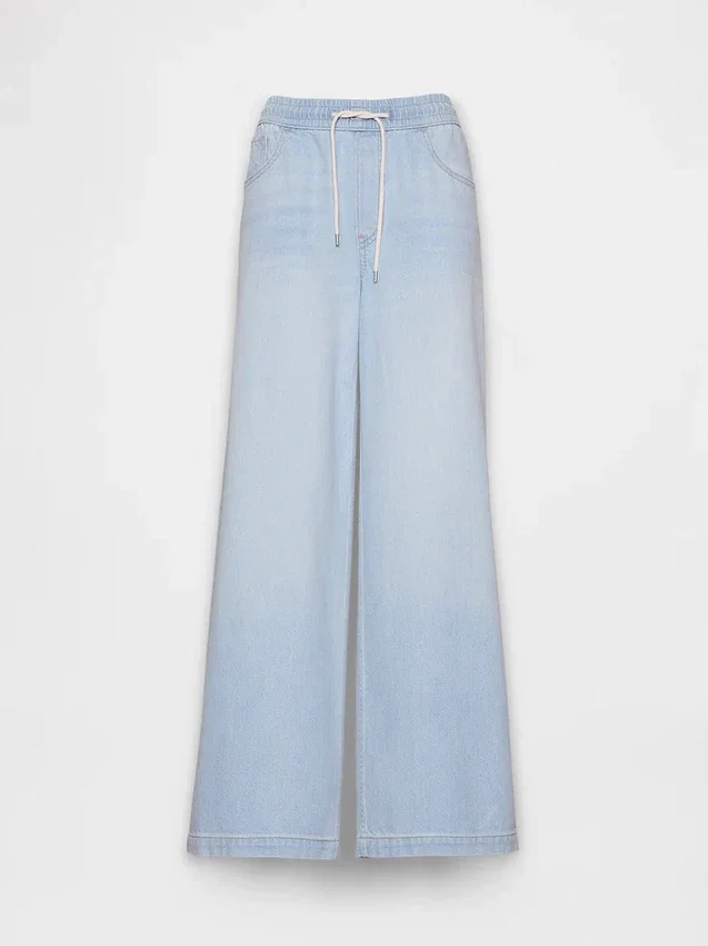 Jeans baggy ultra-doux à taille mi-haute