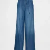 Jeans baggy ultra-doux à taille mi-haute
