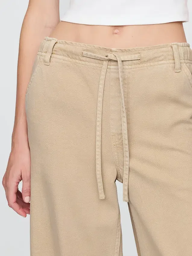Jeans baggy ultra-doux à taille mi-haute