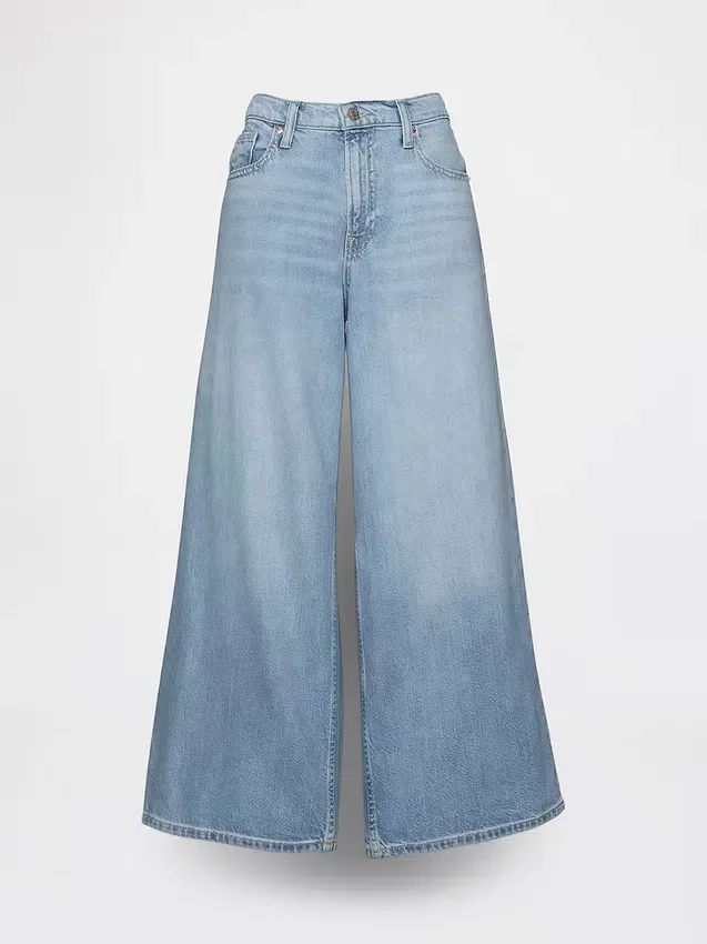 Jeans baggy ultra-doux à taille mi-haute