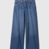 Jeans baggy ultra-doux à taille mi-haute