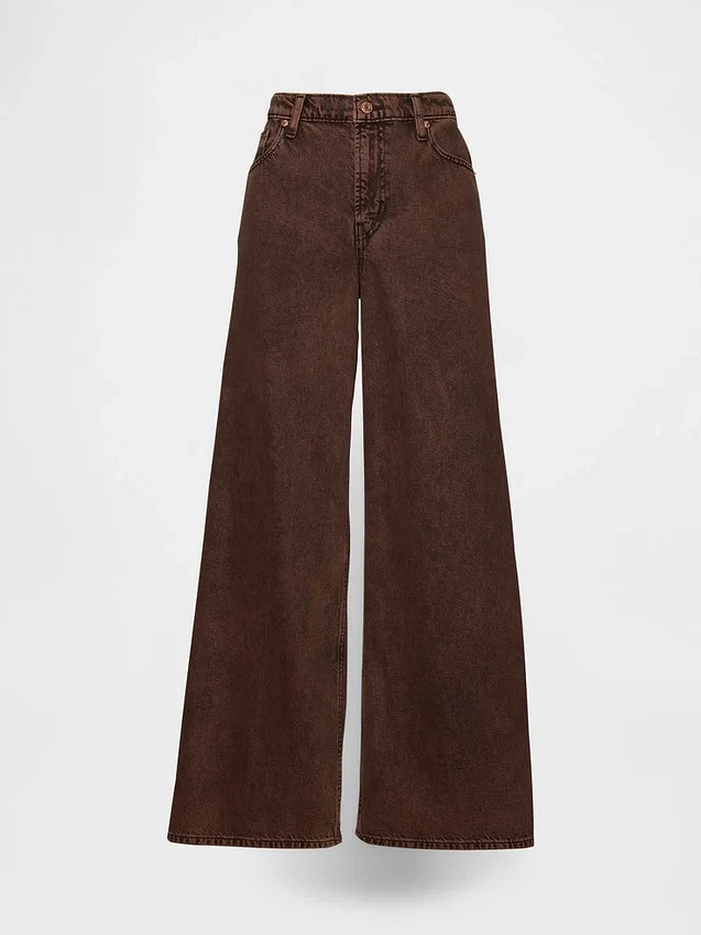 Jeans baggy ultra-doux à taille mi-haute