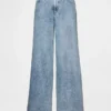Jeans baggy ultra-doux à taille mi-haute
