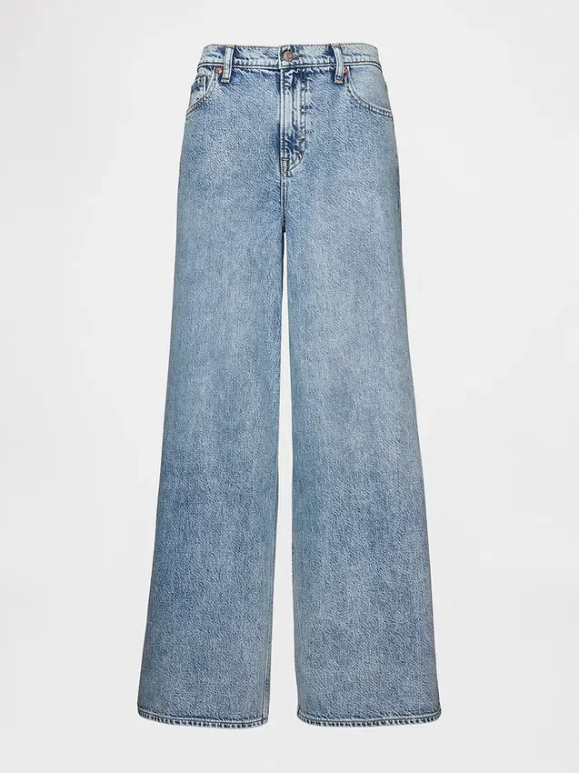 Jeans baggy ultra-doux à taille mi-haute