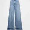 Jeans baggy ultra-doux à taille mi-haute