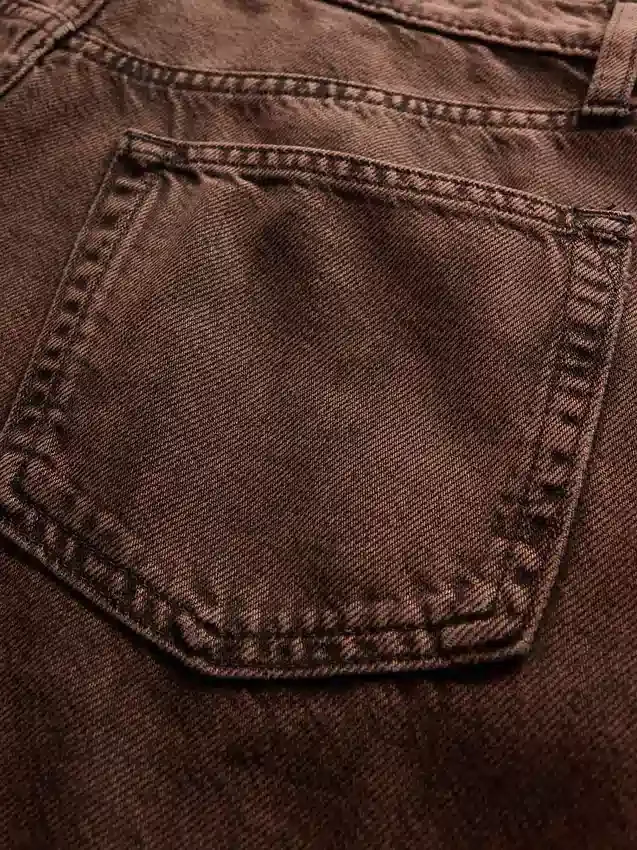 Jeans baggy ultra-doux à taille mi-haute