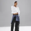 Jeans baggy ultra-doux à taille mi-haute