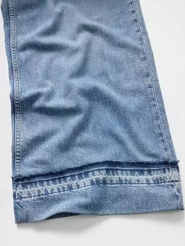 Jeans baggy ultra-doux à taille mi-haute