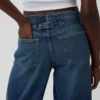 Jeans baggy ultra-doux à taille mi-haute et boucle