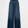 Jeans baggy ultra-doux à taille mi-haute et boucle