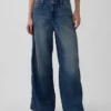 Jeans baggy ultra-doux à taille mi-haute et clous