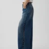Jeans baggy ultra-doux à taille mi-haute et clous