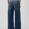 Jeans baggy ultra-doux à taille mi-haute et clous