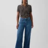 Jeans baggy ultra-doux à taille mi-haute pour les silhouettes rondes