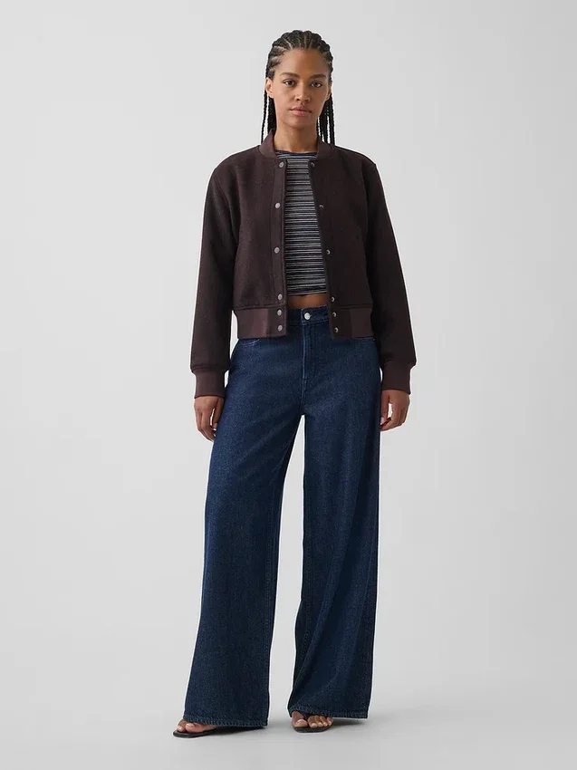 Jeans baggy ultra-doux à taille mi-haute pour les silhouettes rondes