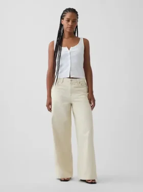 Jeans baggy ultra-doux à taille mi-haute pour les silhouettes rondes