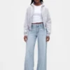 Jeans baggy ultra-doux à taille mi-haute pour les silhouettes rondes