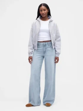Jeans baggy ultra-doux à taille mi-haute pour les silhouettes rondes