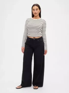 Jeans baggy ultra-doux à taille mi-haute pour les silhouettes rondes