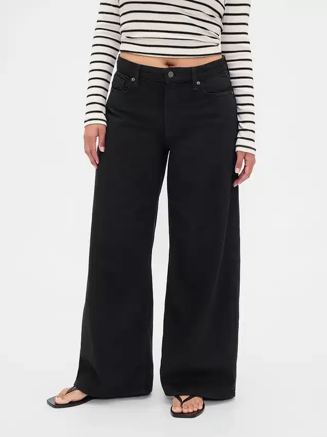 Jeans baggy ultra-doux à taille mi-haute pour les silhouettes rondes