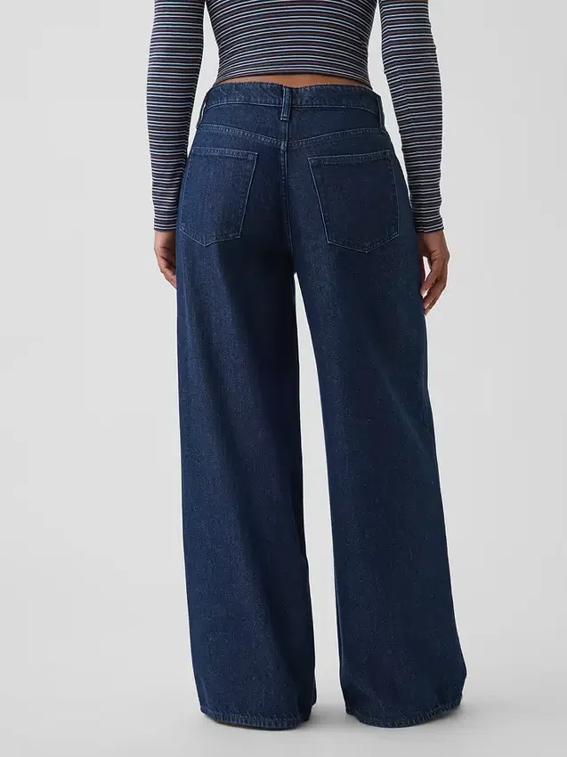 Jeans baggy ultra-doux à taille mi-haute pour les silhouettes rondes