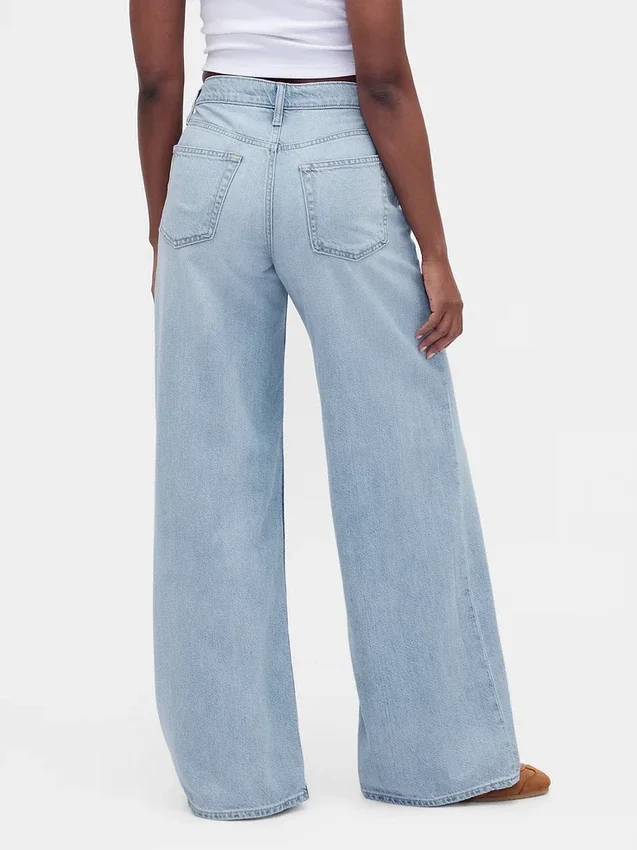 Jeans baggy ultra-doux à taille mi-haute pour les silhouettes rondes