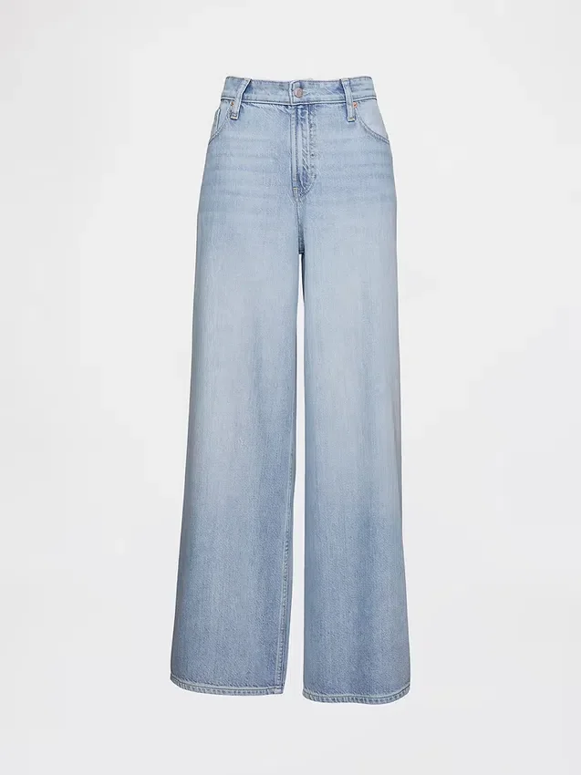 Jeans baggy ultra-doux à taille mi-haute pour les silhouettes rondes