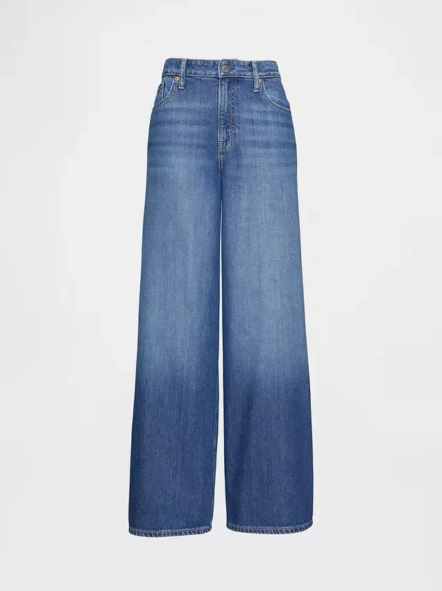 Jeans baggy ultra-doux à taille mi-haute pour les silhouettes rondes