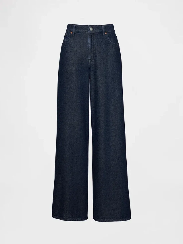 Jeans baggy ultra-doux à taille mi-haute pour les silhouettes rondes