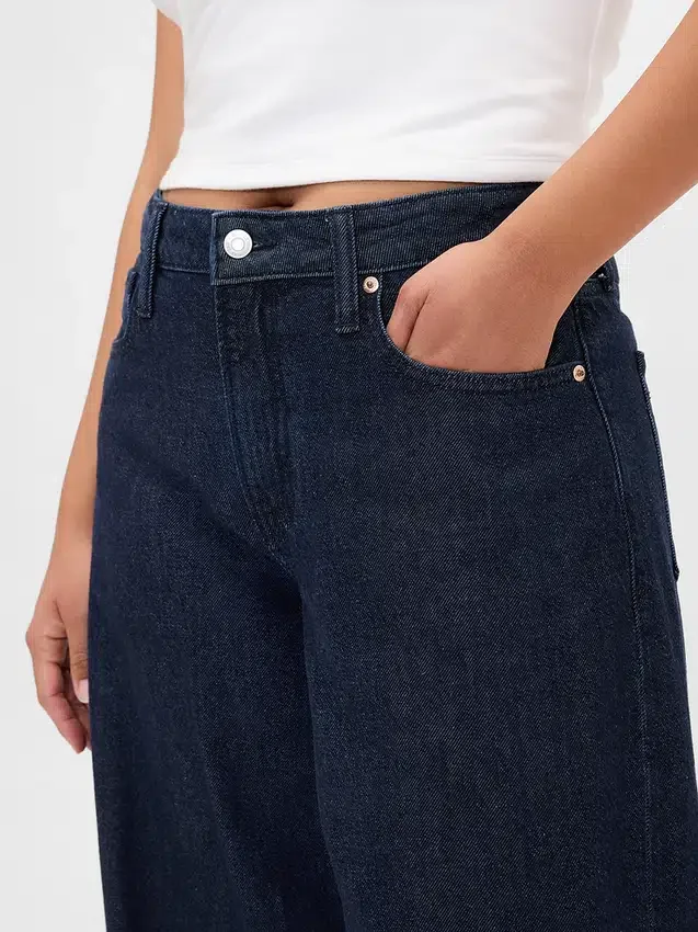Jeans baggy ultra-doux à taille mi-haute pour les silhouettes rondes