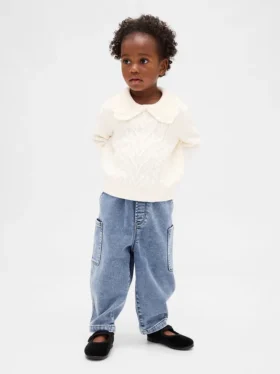 Jeans-baril en maille pour Bébé & Enfant