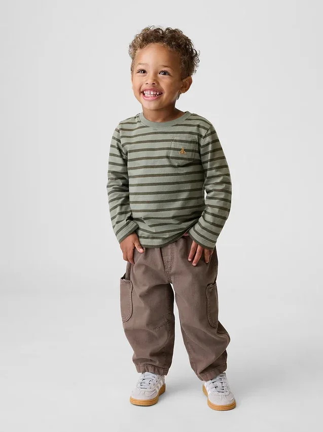 Jeans « Barrel » à poche en forme d’ours et à enfiler pour Bébé & Enfant