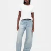Jeans Barrel taille haute
