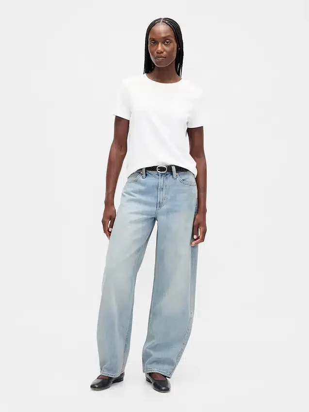 Jeans Barrel taille haute