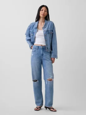 Jeans Barrel taille haute