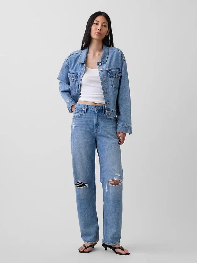 Jeans Barrel taille haute