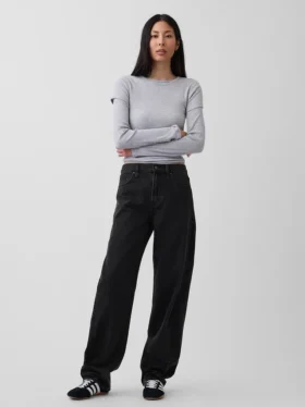 Jeans Barrel taille haute