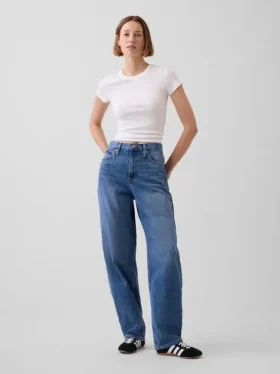 Jeans Barrel taille haute