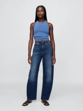 Jeans Barrel taille haute