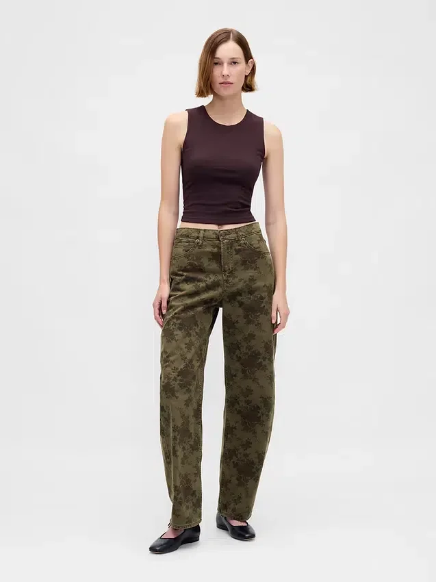 Jeans Barrel taille haute
