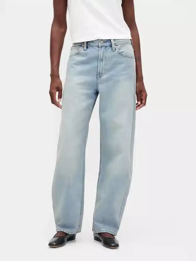 Jeans Barrel taille haute