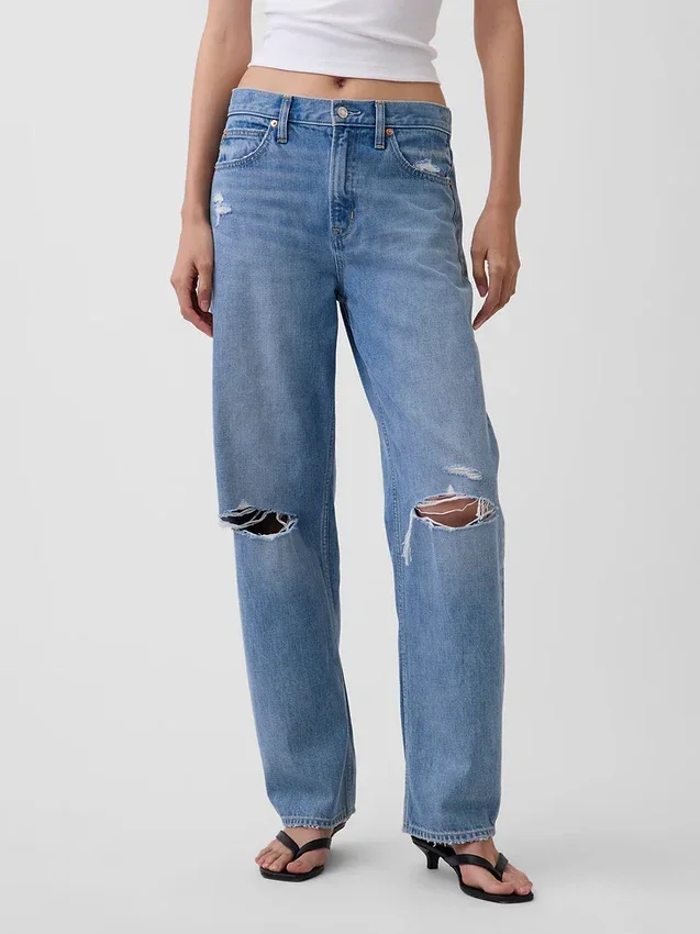 Jeans Barrel taille haute