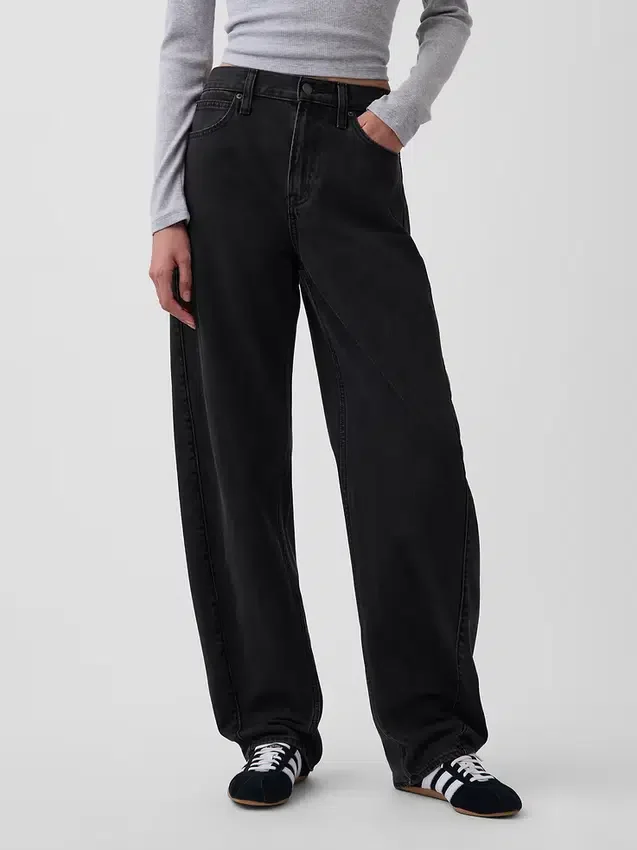Jeans Barrel taille haute