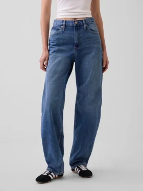 Jeans Barrel taille haute