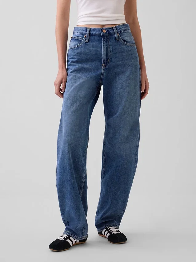 Jeans Barrel taille haute