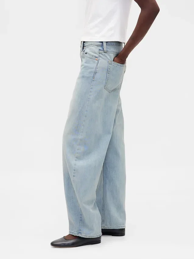 Jeans Barrel taille haute