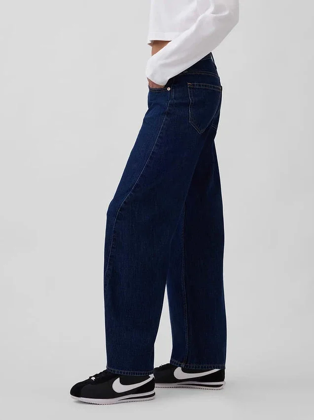 Jeans Barrel taille haute