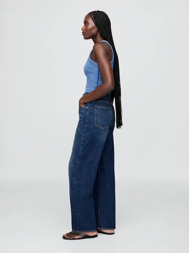 Jeans Barrel taille haute