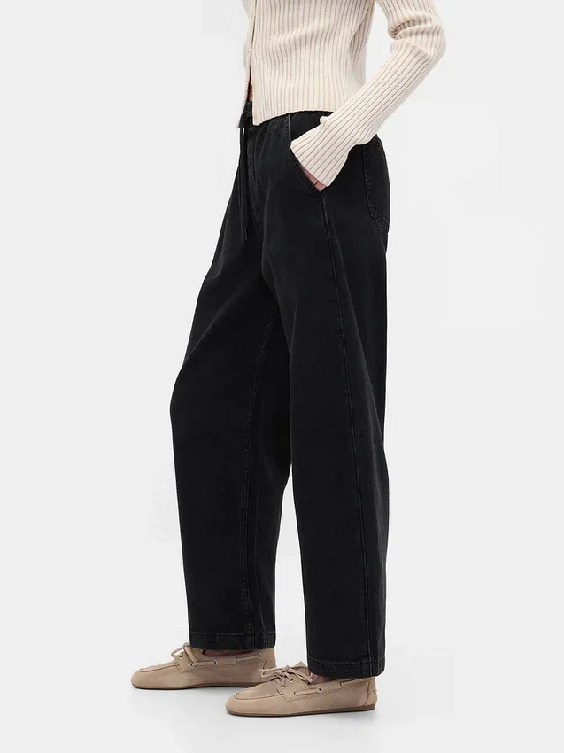 Jeans Barrel taille haute